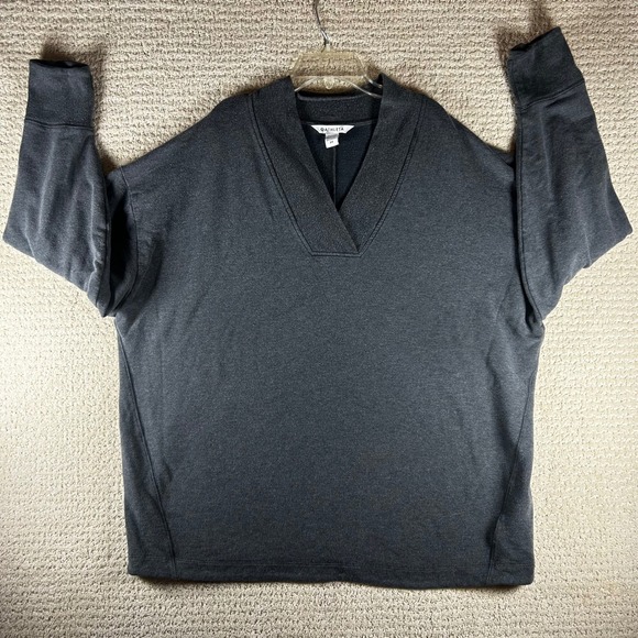 Athleta Women's 2X Gray Long Sleeve V-Neck Sweatshirt Cozy Comfort Pullover - Picture 1 of 7